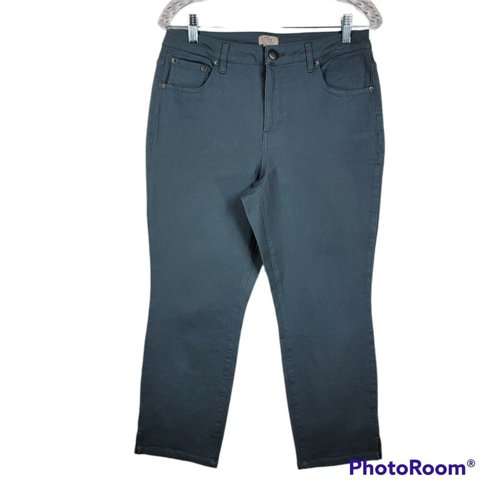 LOGO by‎ Lori Goldstein Cropped Bluish Grey Jeans Size 10